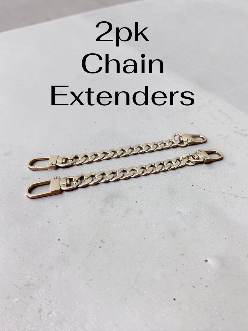2 Silver Tone Curb Chain Extenders